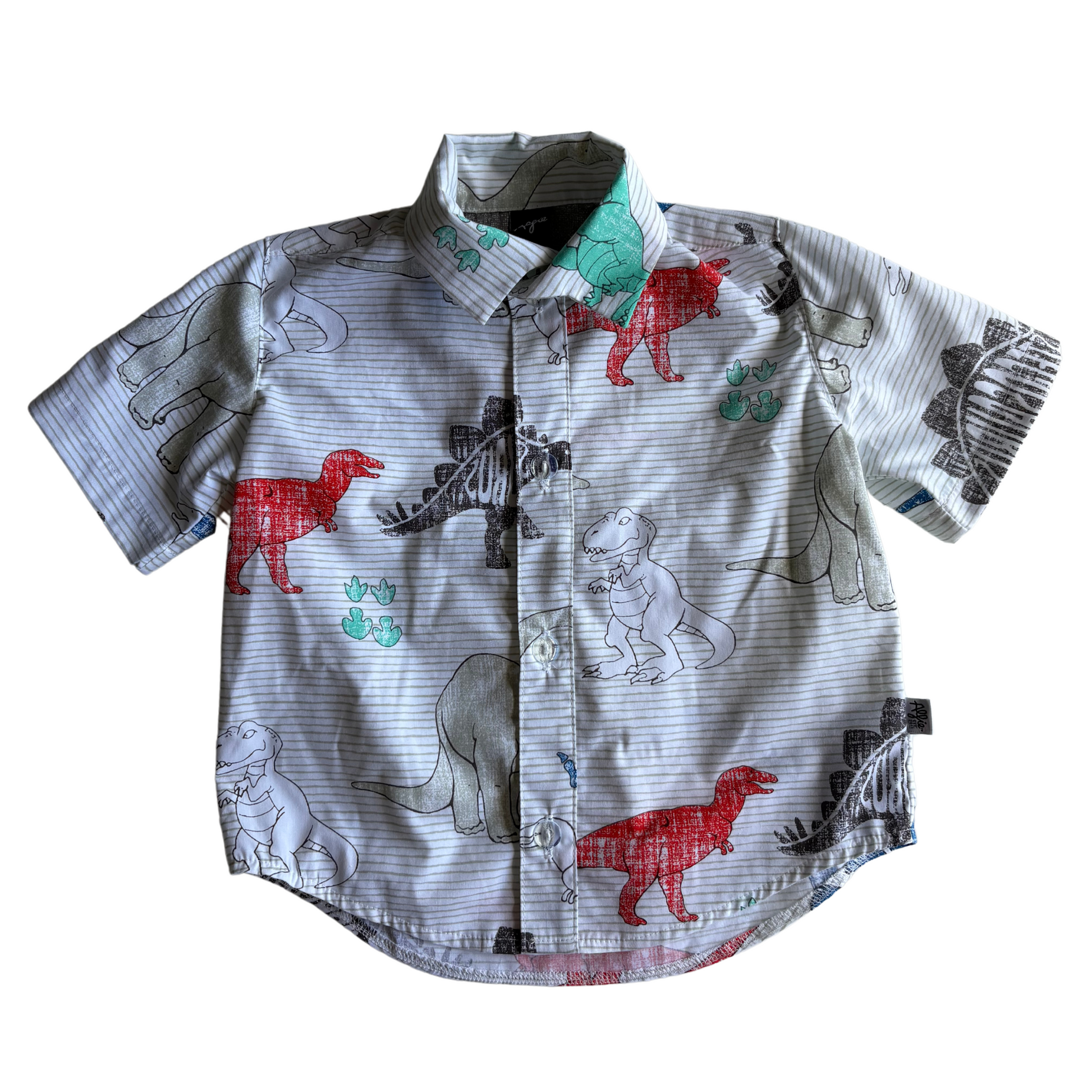 Alfie Vintage Dinosaur Kids Party Shirt Boys Handmade Festive Kidswear Cool Kids Clothing