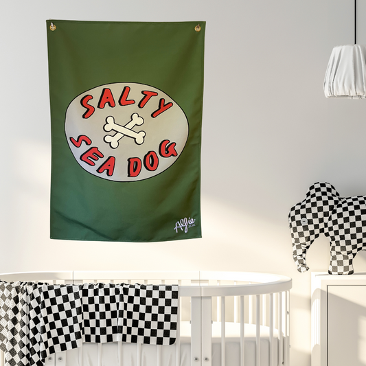 Salty Sea Dog Flag - Green