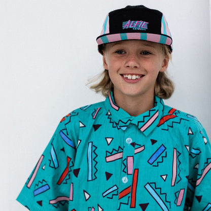 Alfie Aqua Zigzag Party Shirt Kids and Adults