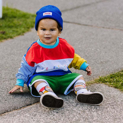 Alfie Prime Block Tee in Red Blue and Yellow Long Sleeves Kid Tee