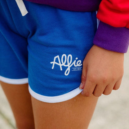 Alfie 70s Retro Shorts Blue with a white trim Kids Shorts