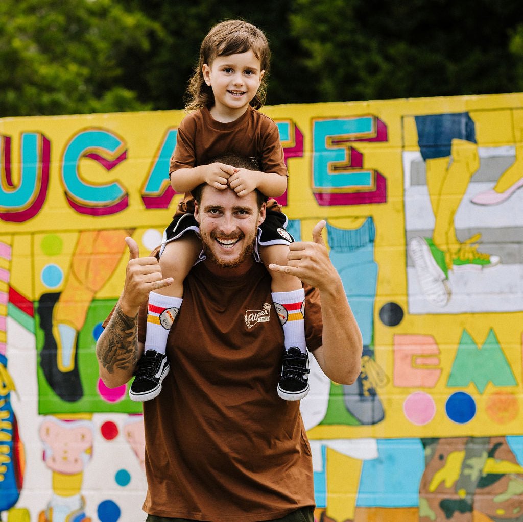 Alfie Diner TShirt - Father & Son Matching Brown TShirt With Tan Print