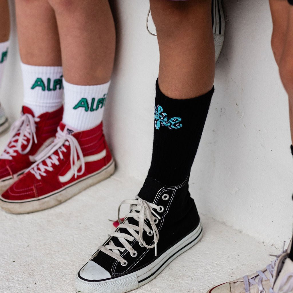 Alfie Black Drippy Socks Kids and Adults