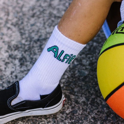 Alfie Echo Socks with Green Alfie Logo in Kids and Adults Sizes