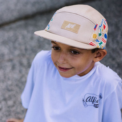 Alfie Tan Retro Cap with Palm Print Kids 