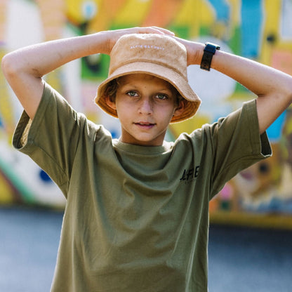 Alfie Terry Towelling Tan Bucket Hat Kids