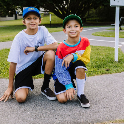 Alfie Prime Block Tee in Red Blue and Yellow Long Sleeves Kid Tee