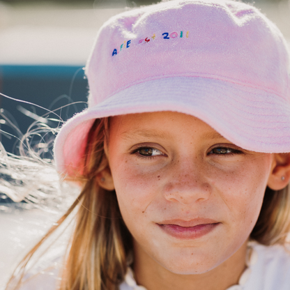 Pink Towelling Bucket Hat