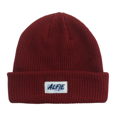 Alfie Woven Maroon Adults Beanie