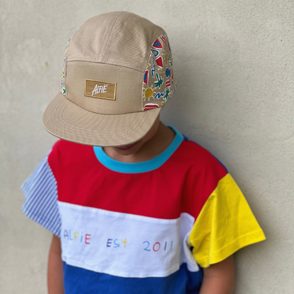 Alfie Tan Cotton Twill Retro Cap For Kids