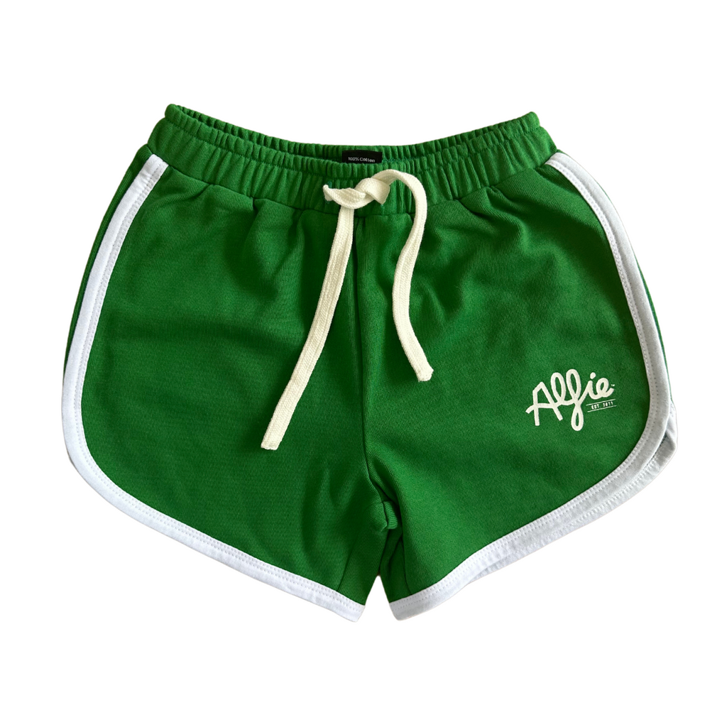Green Retro 70s Kids Shorts | Est Vintage Twist Vibes with a Alfie - Alfie Modern 2011 –
