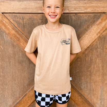 Checkerboard Kids Shorts 100% Cotton Australian Made