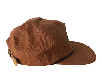 Alfie Salty Sea Dog Tan Cotton Twill 5 Panel Kids Cap Hat . Designed in Australia.